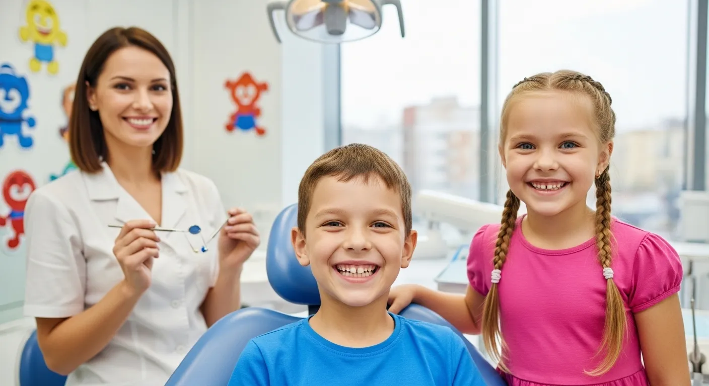 Child learning healthy brushing habits with parent for preventive dental care